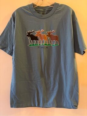 St. John's NL, Moose Graphic Men’s T-Shirt, relaxed fit, Sz L. Made in Canada..